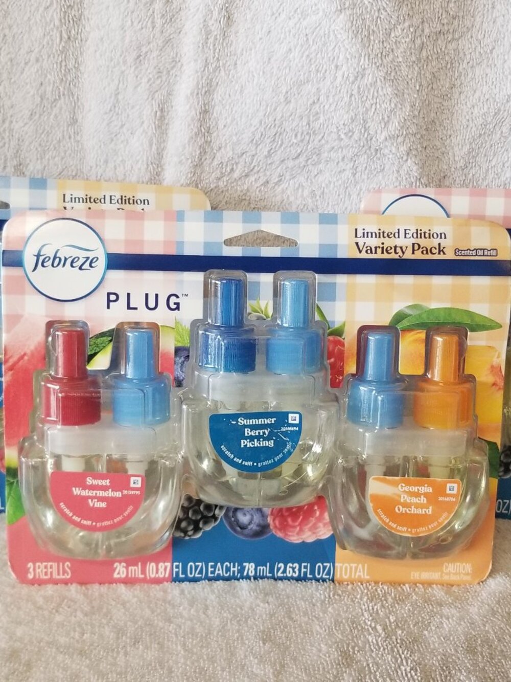 3 Febreze Plug Scented oil Refill Variety Pack SWEET WATERMELON  Limited Edition
